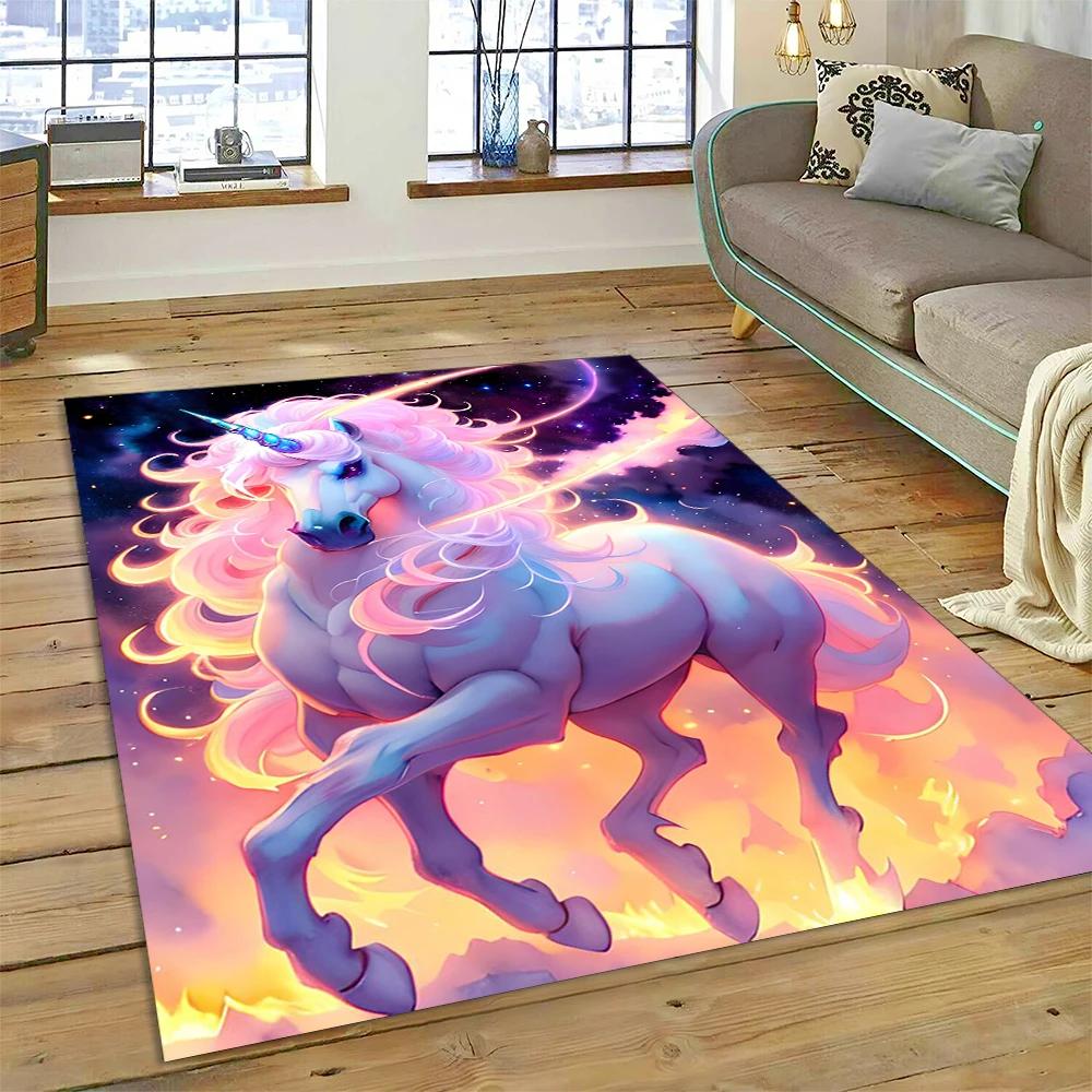 Uroczy jednorożec dziewczyna prezent kreskówka dywan dywanik do domu salon sypialnia sofa wycieraczka dekoracja, dzieci plac zabaw dywan antypoślizgowa mata podłogowa