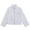 Moth Non-Faded Roll-Up Denim Jacket_White