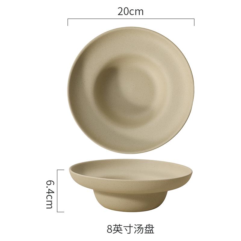 Coarse Pottery Fruit Plates Ceramic Salad Bowl Grass Hat Bowl Pasta Dish Soup Plate Steak Plates Sushi Plate Snack Bowls Dish