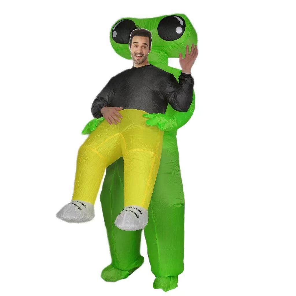 Aufblasbares Alien-Kostüm für Halloween - Maskottchen-Party-Outfit für Erwachsene und Kinder