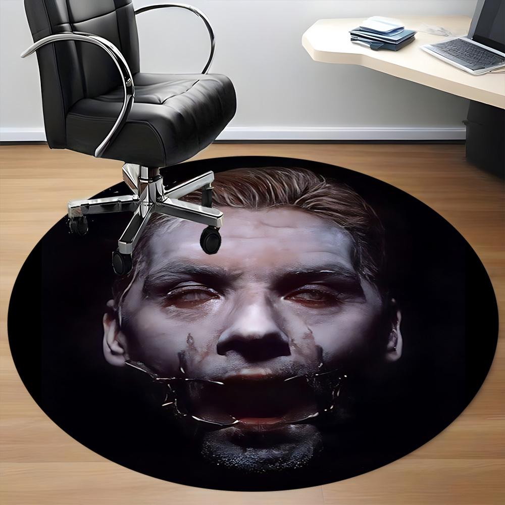 1pc Rammstein Carpet, Round Non-Slip Durable Large Size Office Carpet, Suitable for Office,yy250908052