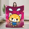 Aggretsuko Warm Soft Blanket  Girls Boys Plush Throw Blanket Funny Couch Chair Flannel Bedspread Sofa Bed Cover