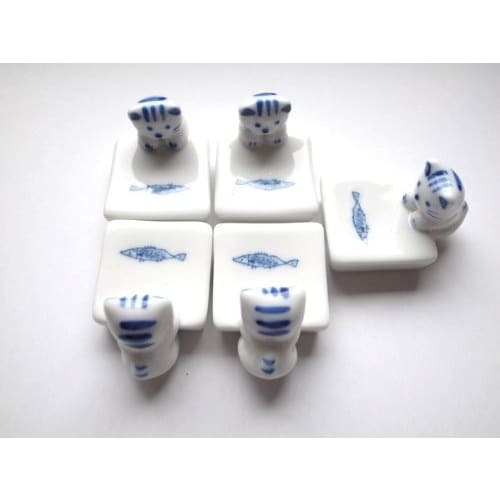 Chopstick Rest Cat Staring At Fish, Set of 5