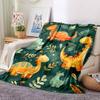 1pc Dino Jungle Lightweight Flannel Blanket, Comfortable and Warm Blanket, for Office and Camping Sofa Bed, Livingroom065