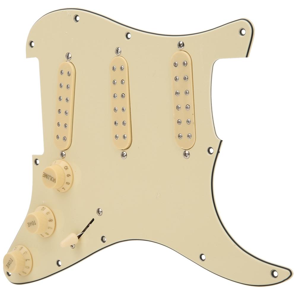Pre Wired Pickguard Pickup Set Single Coil Beige Electric Guitar Musical Instrument Accessories
