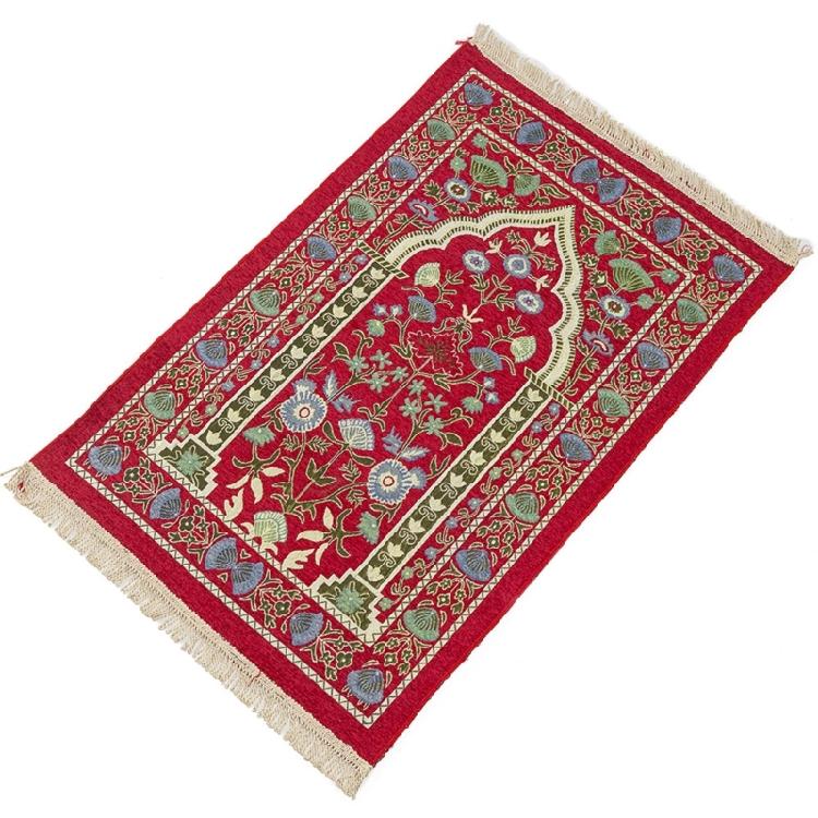 Beautifully Color Prayer Carpet Praying Rug Mat With Beads and Storage Bag Suitable For Women And Men Bayram Gift