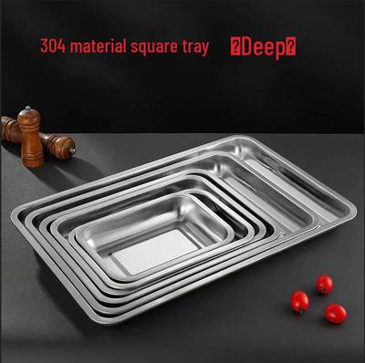 Wutuo 304 Stainless Steel Deep Square Serving Tray
