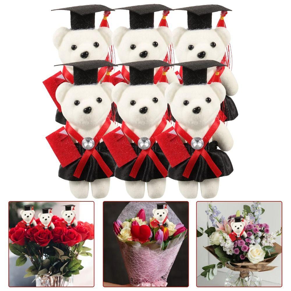 10 pcs/set Graduation Ceremony Mini Bear Flower Bouquet Celebrate Party Doctor Cap Bear Toy Kids