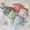 Cute Girl Cartoon Drawstring Makeup Bag Student Cherry Print Toiletry Pouch Travel Portable Cosmetic Storage Bag Make Up Pouch