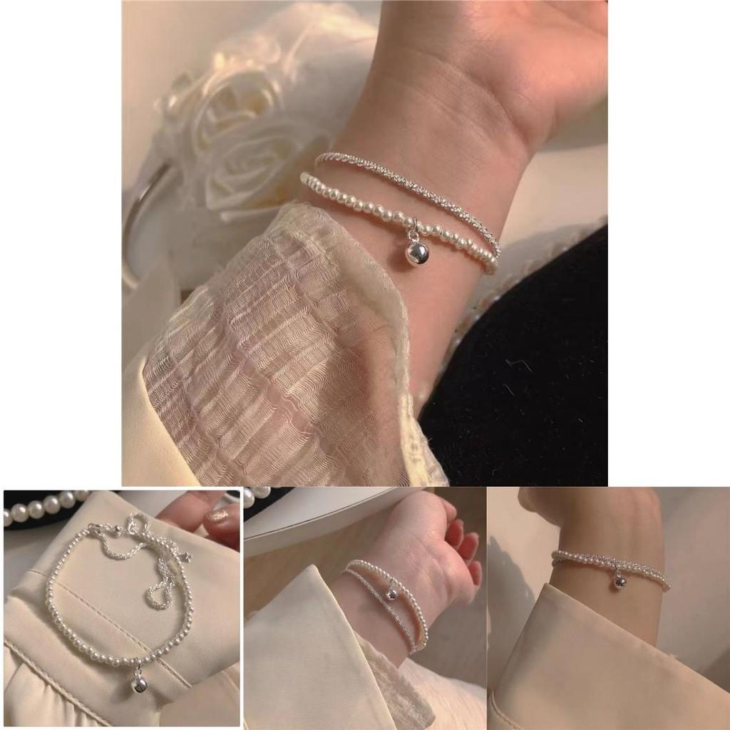 Elegant Double-layer Faux Pearl Bracelet For Women Fashionable High-end Jewelry