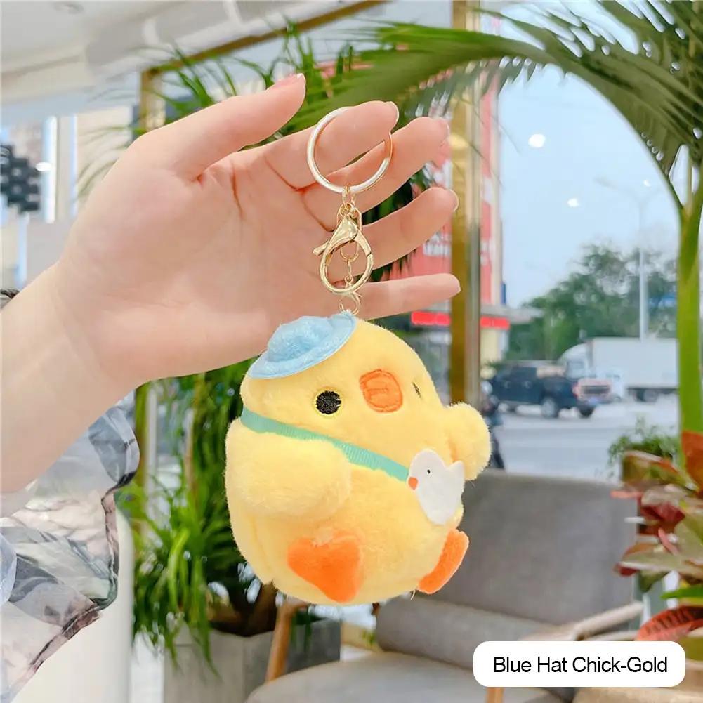 10cm Cute Chicken Plush Toys Key Chain Bag Pendant Cute Chick Doll for Kids Children Birthday Christmas Gifts Toys