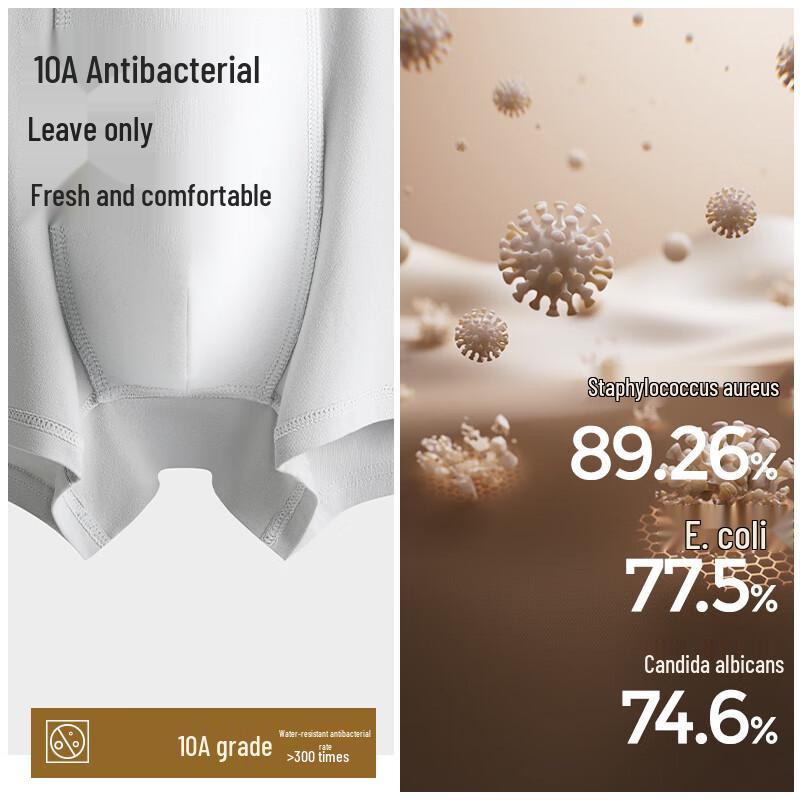 HLA Men's 10A Antibacterial 95% Cotton Boxer Briefs 3-Pack