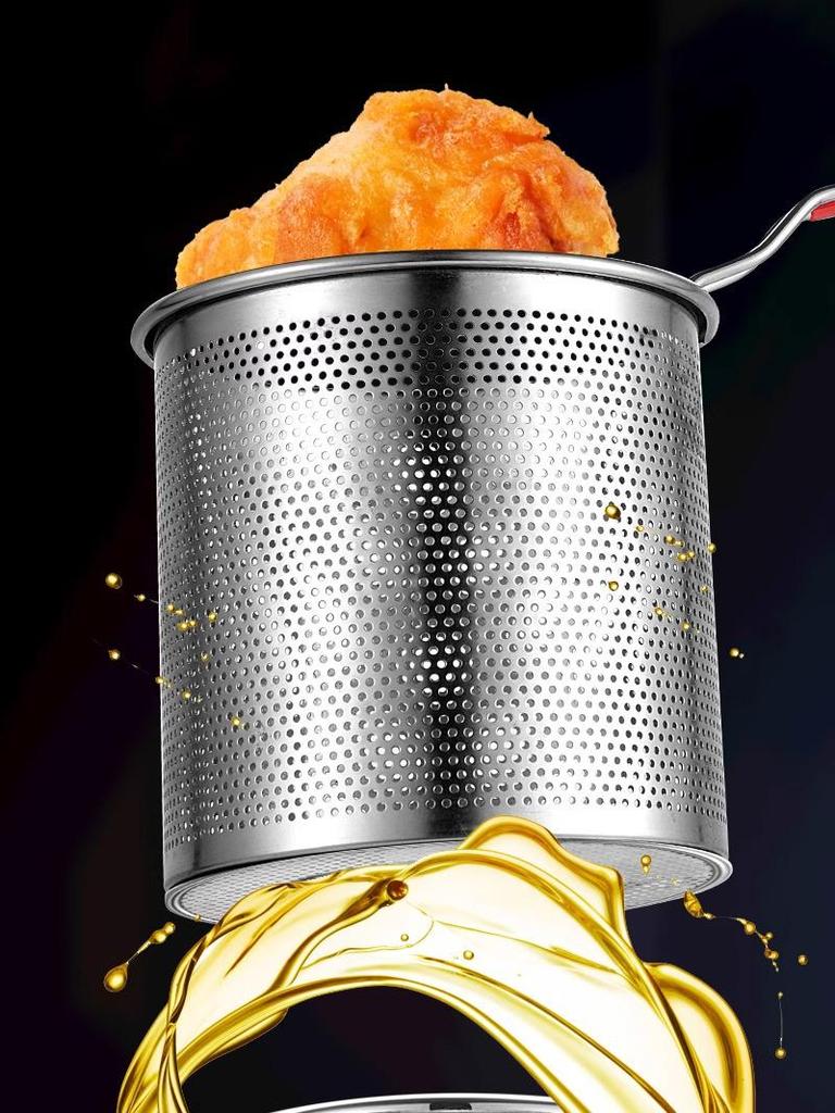 Mini-Edelstahl-Bratpfanne ohne Beschichtung mit Sieb für Induktionsherde