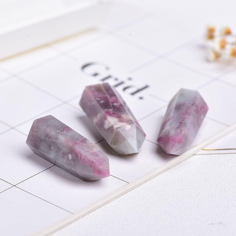 Beautifully Authentic Pink Tourmaline Tower Quartz Crystal Point Wand For Reiki Healing