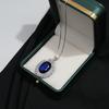 925 Sterling Silver Vintage Full Diamond Blue Zircon Necklace Birthday Party Anniversary Wedding Gift