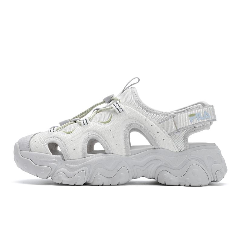 FILA Fluid 5 Sandal Cat Paw Creek Hiking Versatile Trendy Fashion Casual Retro Beach Sandals Women sandals White Gray F12W522401FSN