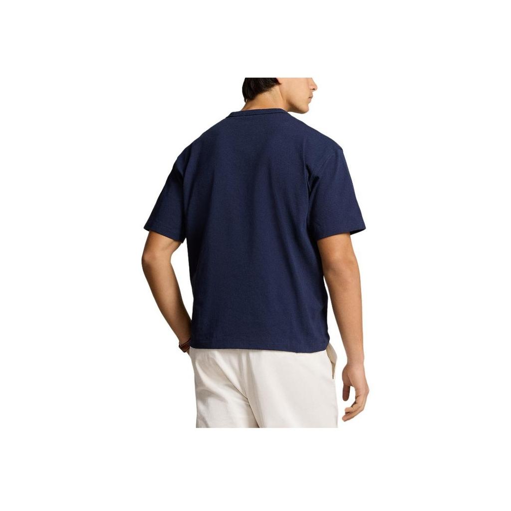 Polo Ralph Lauren Solid Color Letter Embroidered Loose Short Sleeve T-Shirt Men Tops Nautical-Blue MNPOTSH1N822096-410