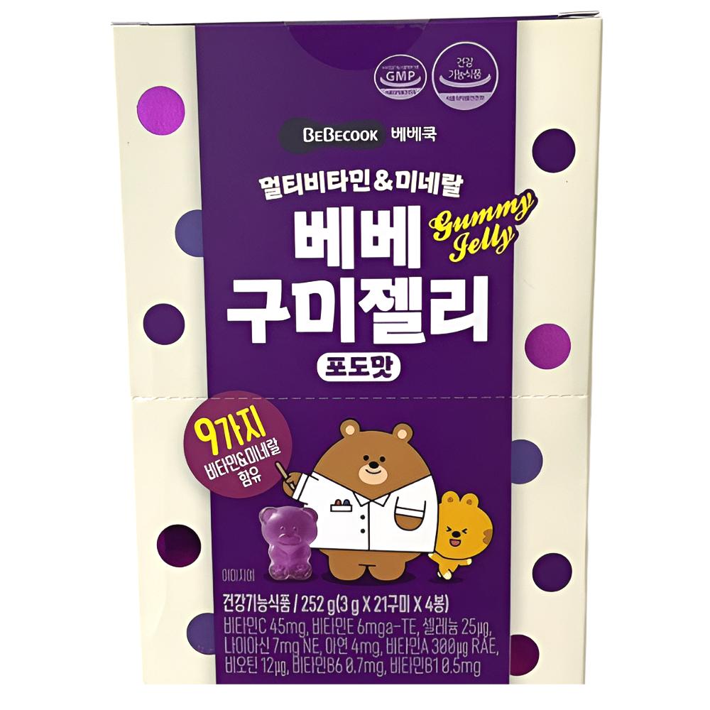 Bebecook Multivitamin & Mineral Bebe Gummibärchen 4 Stück 252g 1 Stück Traubengeschmack