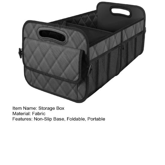 Car Trunk Organizer Foldable Portable Storage Box 2 Compartments Car Luggage Compartment Road Trips Camping Car Accessories