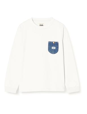 Camiseta Infantil de Manga Comprida com Bolso em Denim Branco da Lee (Tamanhos 110-150cm)