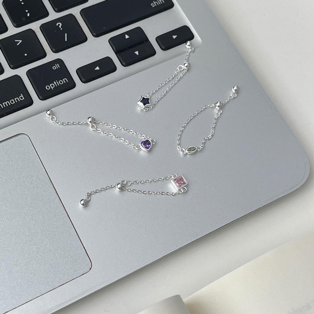Colorful Stone Pull Chain Ring - Women's Fashionable, Trendy Statement Piece