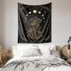 Black and Gold Psychedelic Moon Mushroom Wall Hanging Decor Fabric Tapestry