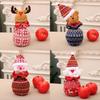 Christmas Knit Apple Bag With Snowman Decor For Holiday Gift Packaging