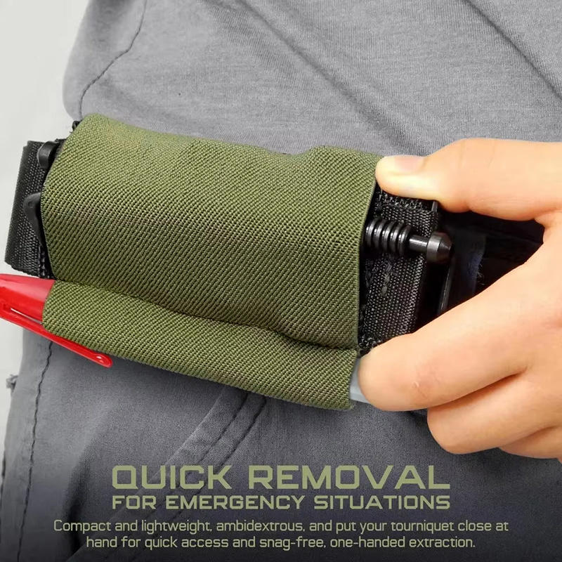 1PC Elastic Tactical Tourniquet Holder Retention Band Sleeve Pouch Horizontal Battle Belt Accessory for Emergency Medical Suppli