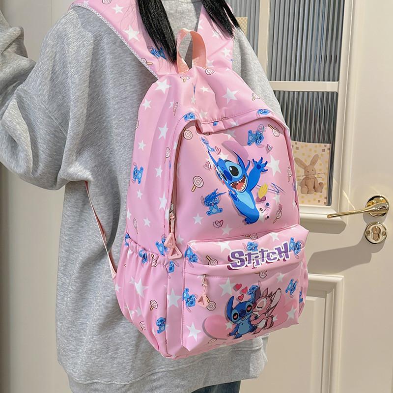 Cartoon Pattern Stitch Kids Backpack With Lightweight Nylon For Education School