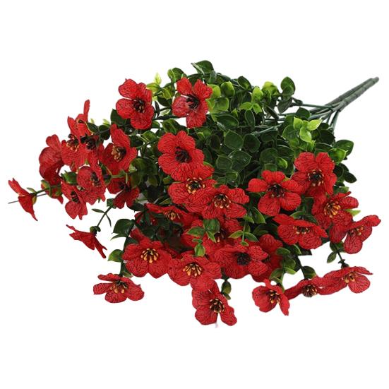 

7 Stems Artificial Violets Flowers Faux Silk Violets Bouquet UV Resistant Outdoor Fake Bloom for Vase Home Garden Wedding Decor