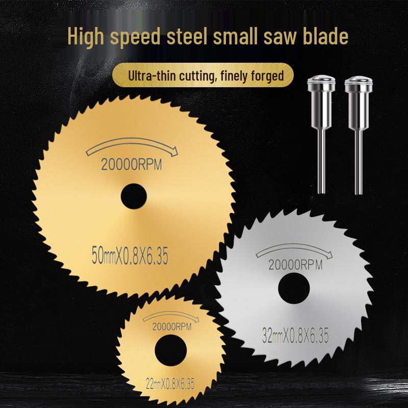High-Speed Steel Circular Saw Blade Set for Wood, Plastic & Metal - Miniature Size for Hand Drills & Electric Grinders