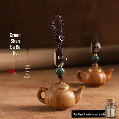 Pingente Ornamento de Chaveiro Handle para Bule de Sândalo Verde