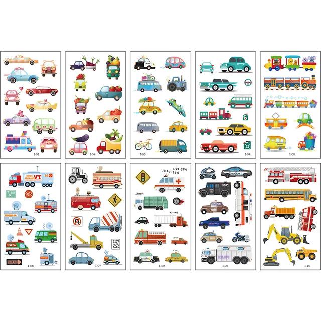 New 10Sheets/lot Children Cute Cartoon Unicorn Temporary Tattoo Stickers Baby Shower Kids Body Makeup Sticker Tattoos Mermaid Pa