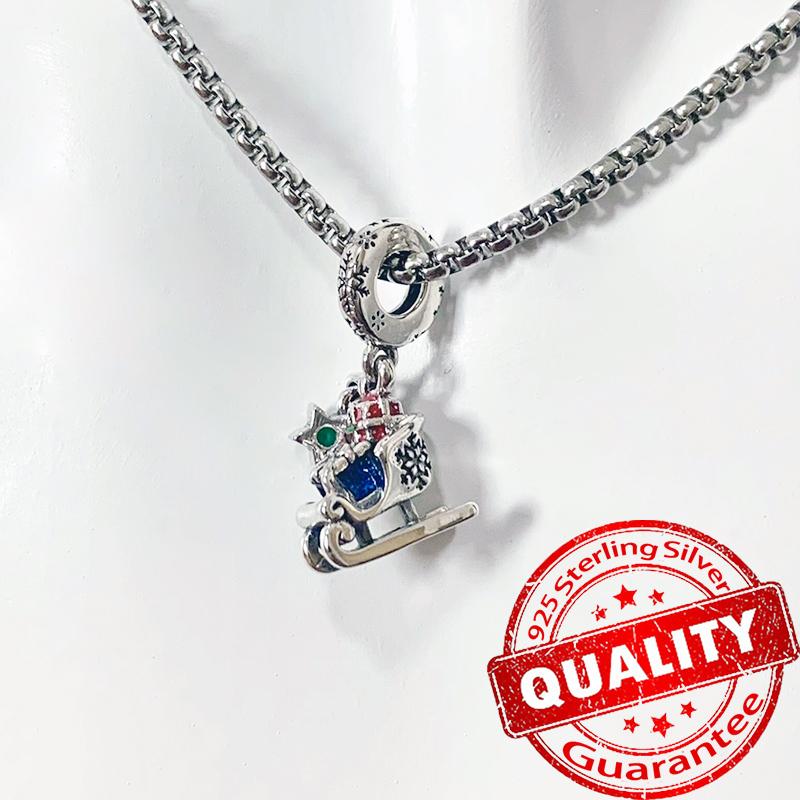 Merry Christmas Copper Snowflake Sled Christmas Tree Elk Bell Pendant Fit Diy Bracelet Necklace Festival Party Gift