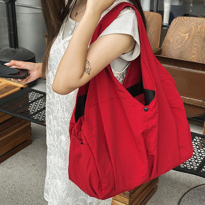 Women's Minimalist Multi-Pocket Tote - Large Capacity Cloth Handbag