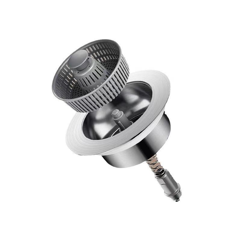 

Stainless Steel Sink Strainer With Pop Up Stopper For Kitchen Basin Waste Disposal And Odor Prevention