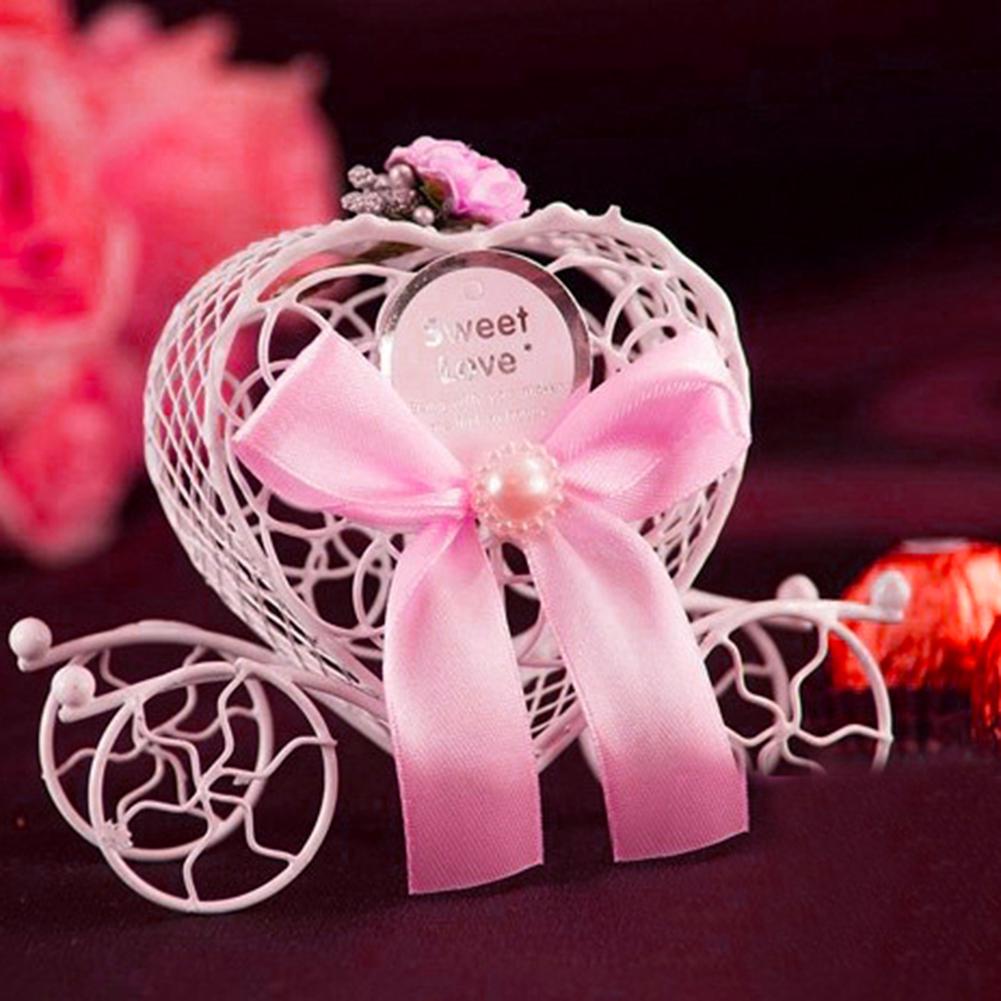 Fashion Ornaments Festival Favours Birthday Carriage Metal Heart Wedding Chocolate Party Candy Box Gift