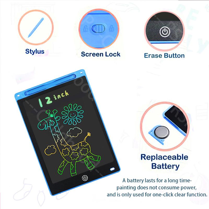 12 Inch LCD Writing Tablet Electronic Handwriting Drawing Board Digital Graphic Doodle Pad Educational Toy for Kids