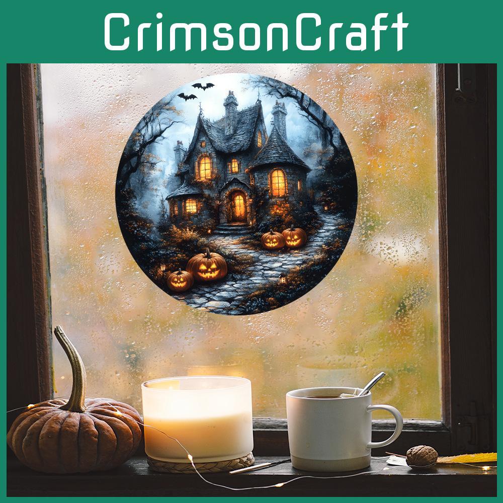 Pumpkin Castle Halloween Bat Uv Static Adhesive Free Home Decoration Stickers