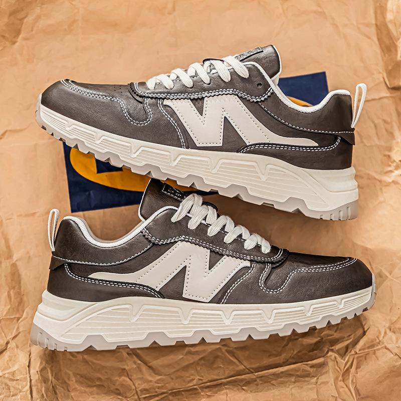 

Men s shoes winter 2024 new viral trends versatile casual shoes men s leather waterproof wear-resistant sports dad shoes 44 коричневий