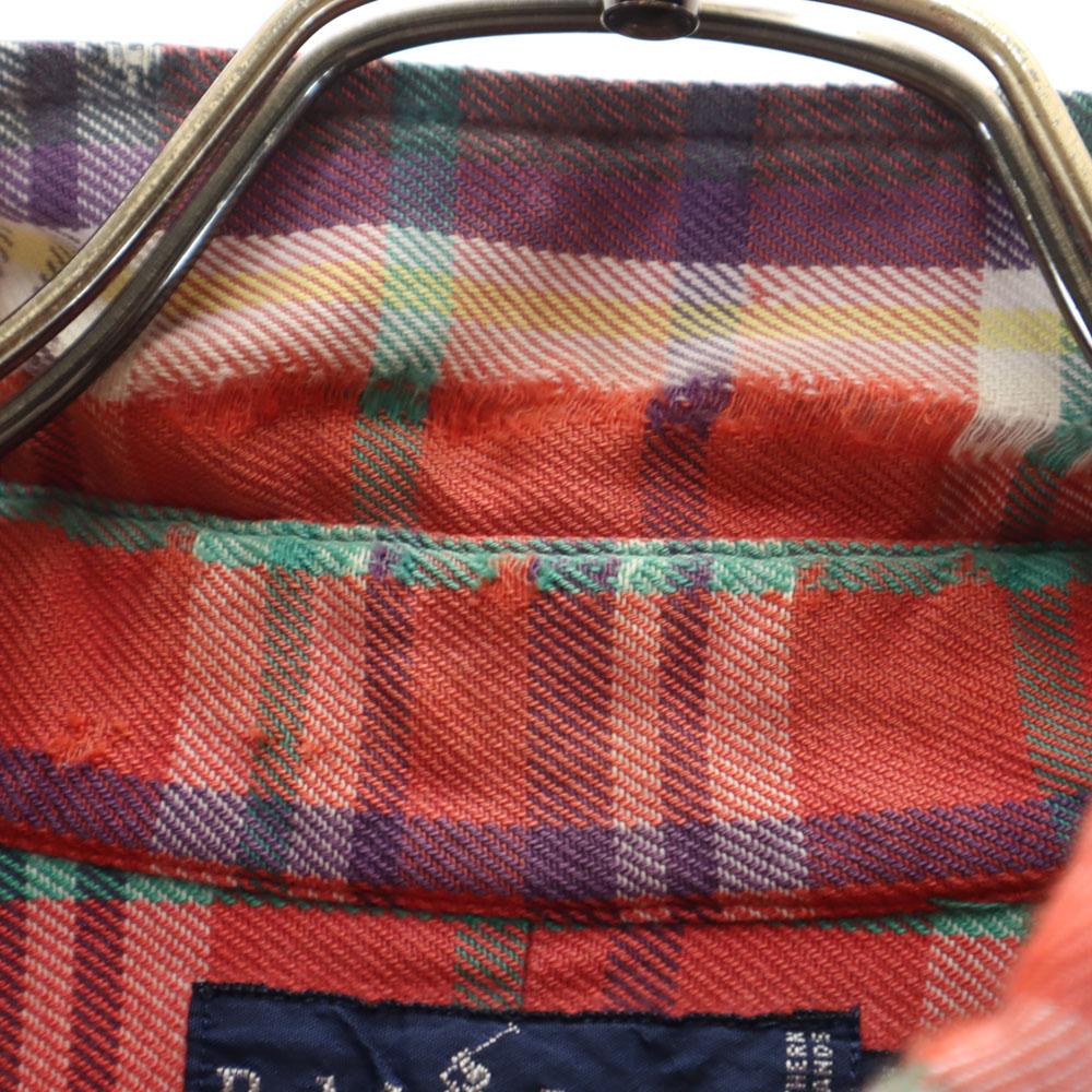 Ralph Lauren 80s 90s OLD THE BIG SHIRT Check Pattern Long Sleeve Flannel Shirt Men's Used