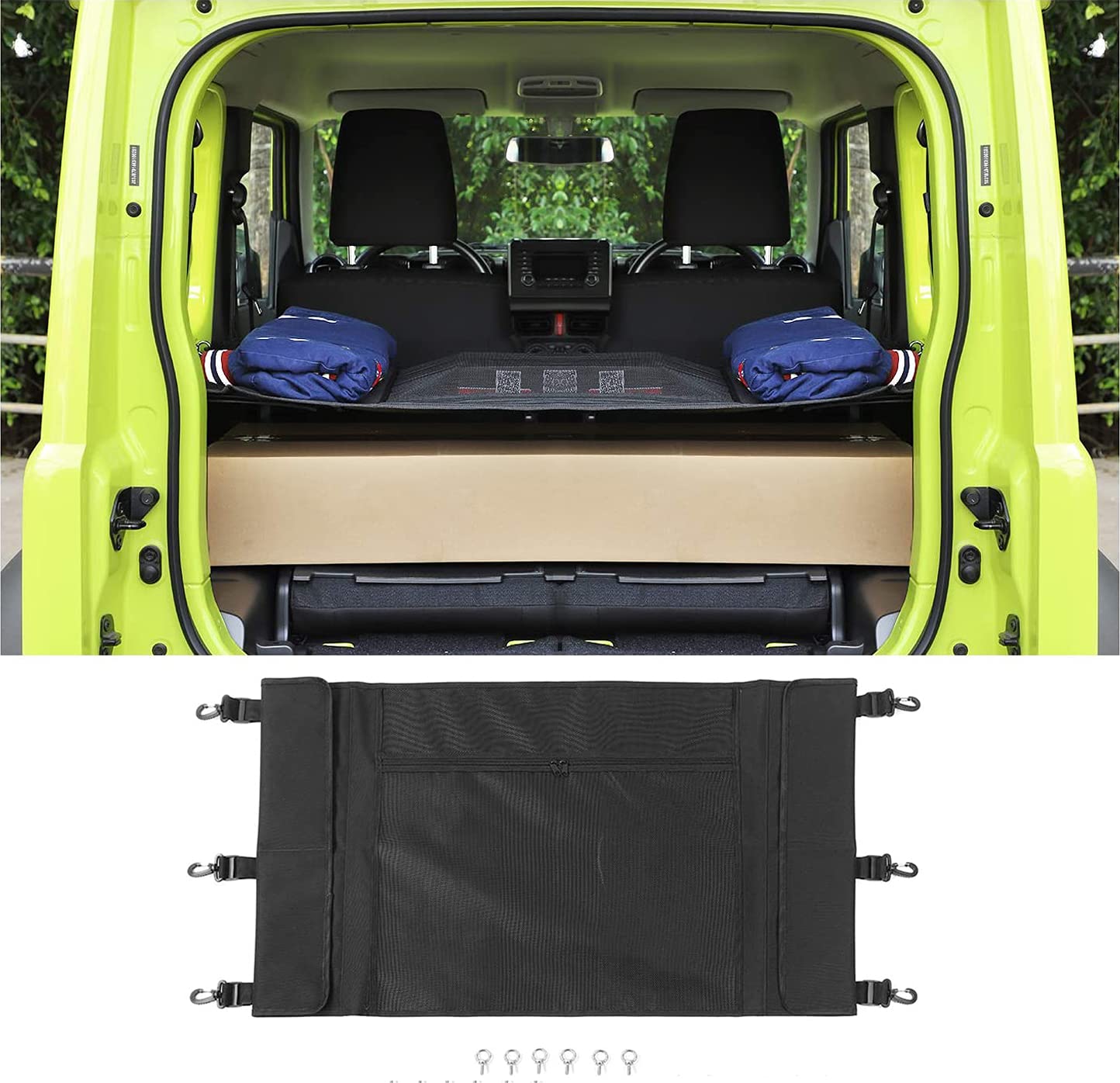 ANTC Car Trunk Curtain for Suzuki Jimny JB64 JB74 Tail Box Cargo Isolation Net Jimny Interior Car Accessory 2019+ - - чёрный