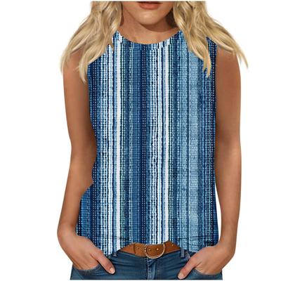 Colorful Stripes 3D Print Tank Tops Women New O-Neck Casual Vest Off Shoulder Y2k Elegant Sleeveless Top Camisole Woman Clothing