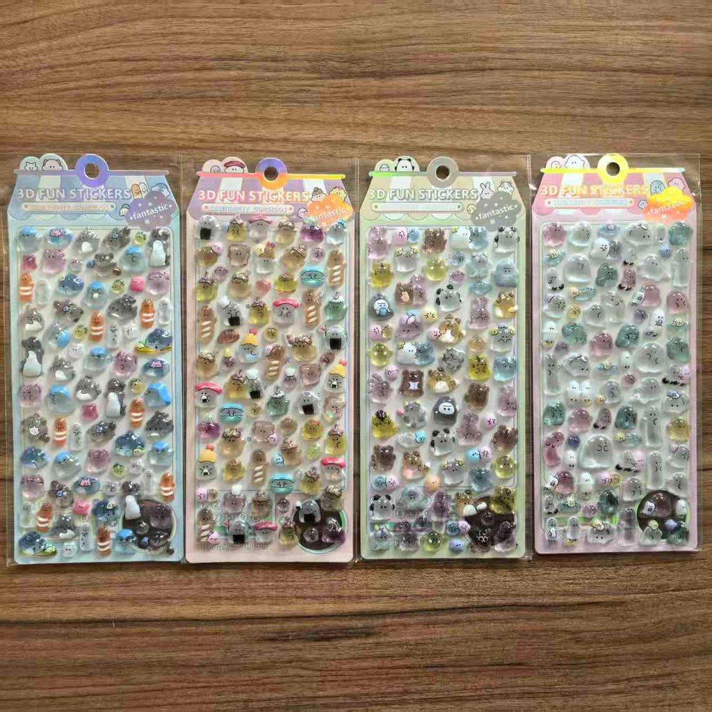 4 Pieces Kids' Cartoon Cute Soft Ghost 3D Stickers Adorable Decals for Phones Notebooks Pencil Cases BulingBulingStickers Store