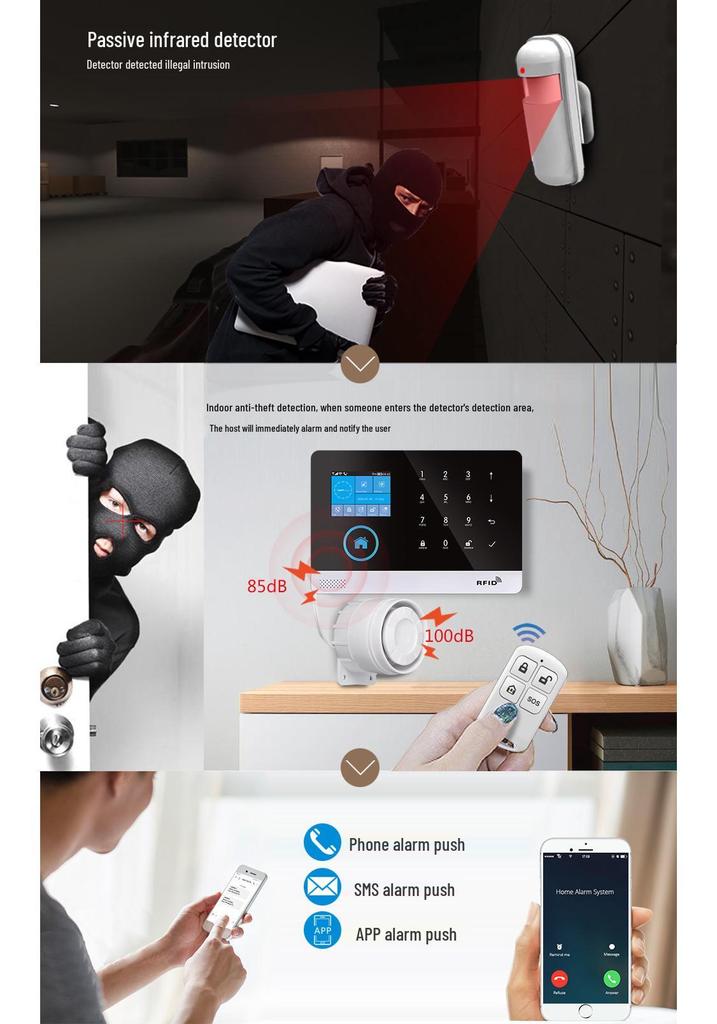 Wireless Infrared Human Body Motion Detector Alarm for Home and Commercial Use