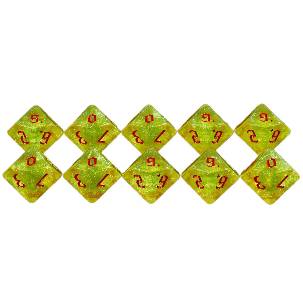 D10 Dice Set 10PCS for DND 10 Sided Dice Multi-sided Games Dices Desktop Polyhedral Set for Role Playing Game