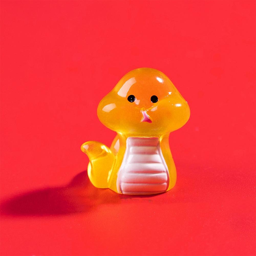 

Cute Luminous Mini Snake Figurine Lucky Small Snake Ornament New Year Decoration Gifts оранжевый