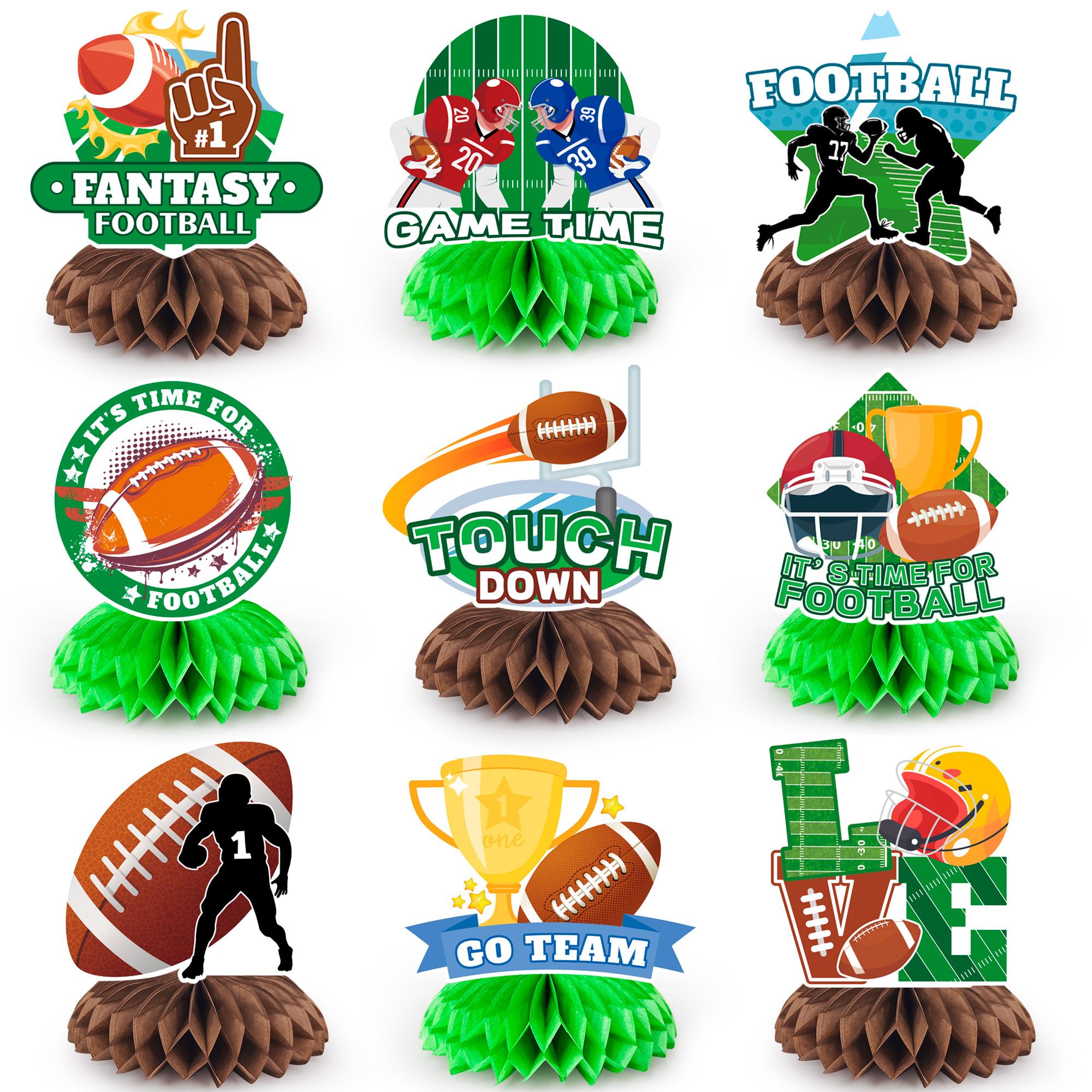 

9 Pcs Football Honeycomb Centerpiece, Football Rugby Honeycomb Centerpieces/Football Themed Honeycomb Table Centerpieces зелёный