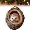 Cute Animal Christmas Ornament 2D Nimal Raccoon Owl Ornaments Car Bunny Decoration Squirrel Hedgehog Wildlife Bird Hanging E6U3