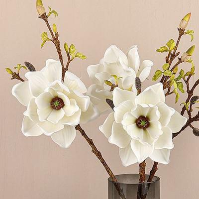 EVA Künstlicher Magnolienzweig Real Touch Handgefertigte Künstliche Orchideenblüten Florale Kunst Kunstblume Heim- und Bürodekoration